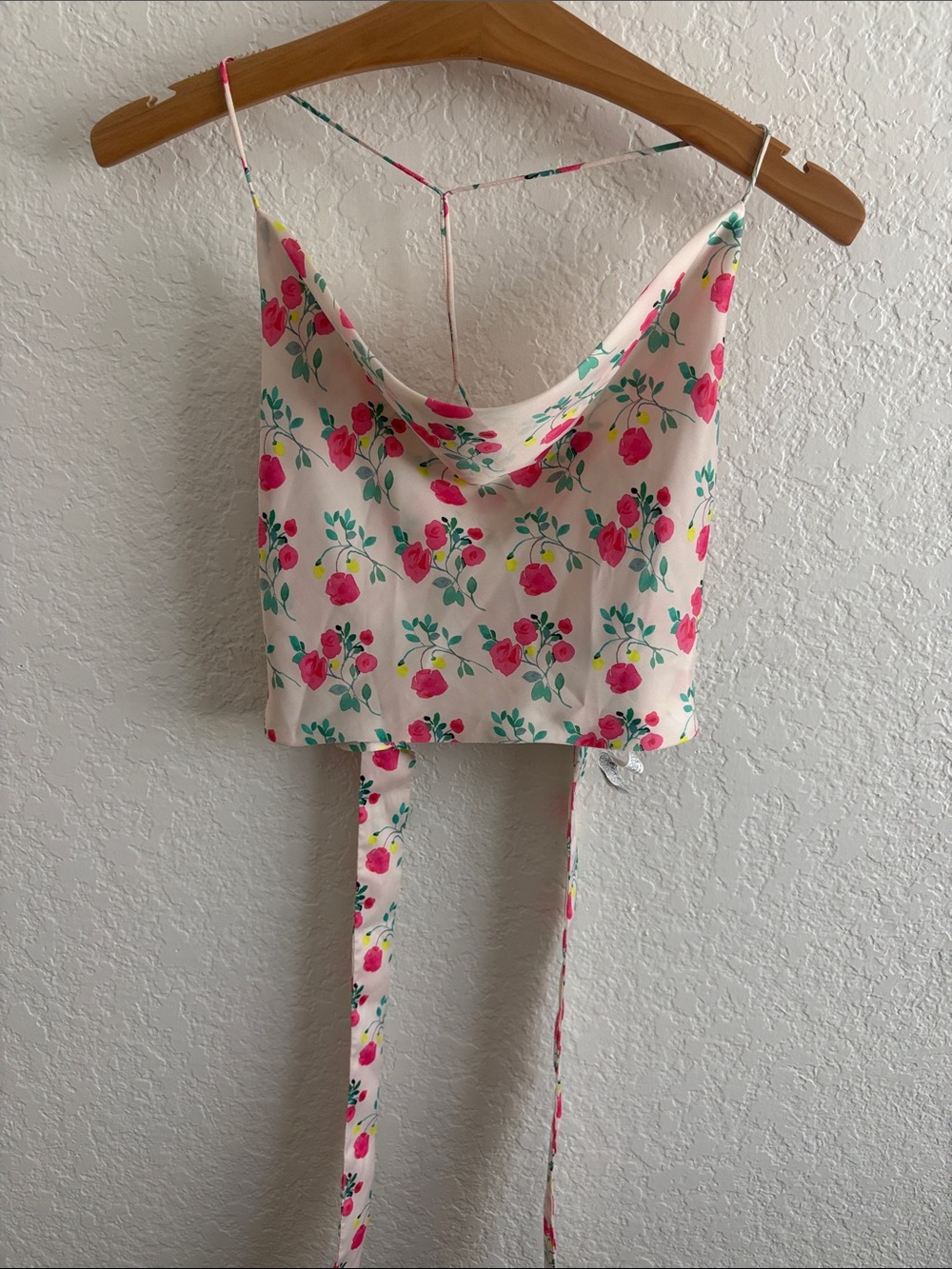 Zara Cream Floral Cowl Neck Camisole